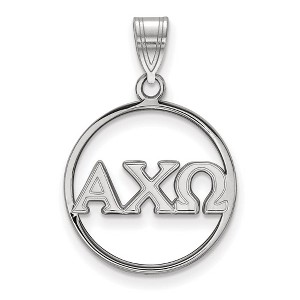 Black Bow Jewelry Sterling Silver Alpha Chi Omega Greek Life Large Pendant - 1 of 3