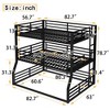 Kumasinova Bunk Bed,Metal Triple Bunk Bed with Ladder,Safety Guardrails for Kids,Bedroom,Noise-reduced Design - 2 of 4