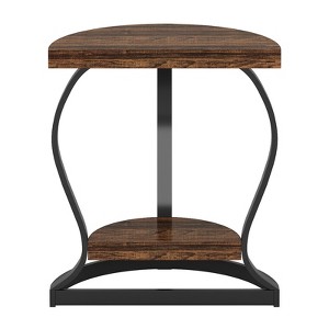 FONTOI 23.6" Half-Round End Table, 2-Tier Semi Circle Side Table, Accent Table for Entryway, Living Room, or Bedroom, Brown&Black, 12.6"*25.59"*23.62" - 1 of 4