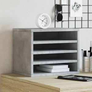 Aghana Digitals Cement Gray Plywood Desktop Organizer with Ample Storage - 36x26x29.5cm, Stable & - 1 of 4