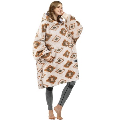 Women's Fuzzy Cozy Fleece Blanket Hoodie Sweatshirt, Super Soft Suggly Wearable Blanket Hoodie Woman, Gift for Her Him - Catalonia