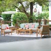 Cambridge Casual Carmel Teak Wood Outdoor Coffee Table with Shelf: Weather-Resistant, Spot Clean, No Tools Assembly - 2 of 4