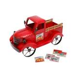 GIL 18.9-Inch-Long Metal Antique Red Truck with 3 Season Magnets