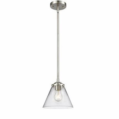 Cone - 1 Light Stem Hung Mini Pendant In Industrial Style-7.63 Inches Tall and 7.75 Inches Wide