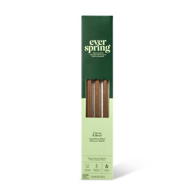 Citrus & Basil Liquidless Reed Diffuser Refills - 3ct - Everspring™