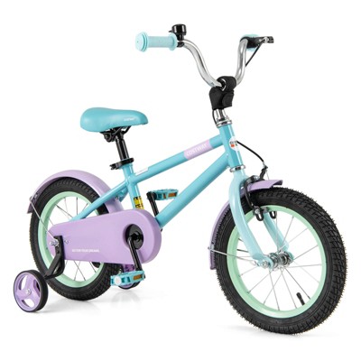 Infans 14" Kids Bike w/Adjustable Saddle Handlebar Removable Training Wheels Handbrake
