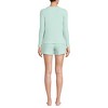 Lands' End Women's Cozy Brushed Rib 2 Piece Pajama Set - Long Sleeve Top and Shorts - 2 of 3