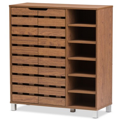 Shirley Modern And Contemporary 2 Door Shoe Cabinet With Open