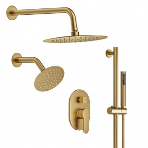 YAWWALK 3-Spray Wall Mounted 10 and 6 in. Dual Round Shower Head and Ajustable Handheld Shower Head - 1 of 4