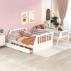 Twin Over Full Bunk Bed with Drawers, Ladder and Storage Staircase - 3 of 4