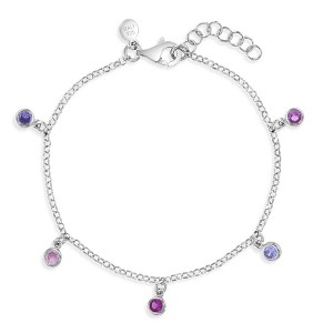 Girls' Cubic Zirconia Charm Bracelet Sterling Silver - In Season Jewelry - 1 of 4