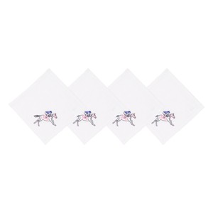 C&F Home 6" x 6" Derby Horse Jockey Racing Cocktail Embroidered Napkins Set of 4 - 1 of 3