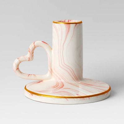 Marbled Glass Heart Candle