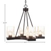 Toltec Lighting Nouvelle 4 - Light Chandelier in  Espresso with 4" Square Clear Bubble Shade - 2 of 2