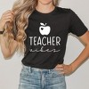 Simply Sage Market Women's Teacher Vibes Cursive Apple Short Sleeve Graphic Tee - 2 of 4