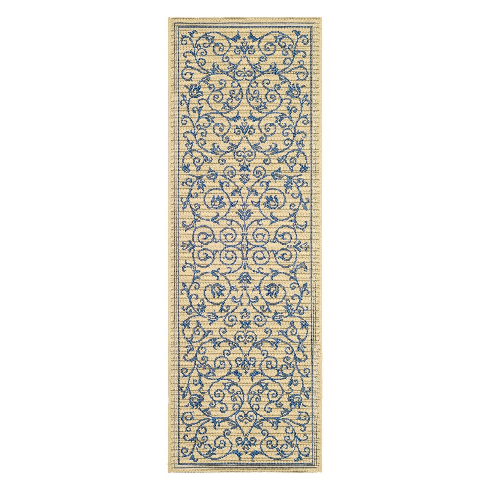  Rectangle Vaucluse Outdoor Rug Natural/Blue