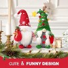 Angel Sar Set of 2 Christmas Gnome Plush Decorations, Felt Fabric Farmhouse Tiered Tray Elf Dolls for Xmas Tree Tabletop Decor, Red and Green - 4 of 4