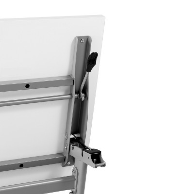 Davis White and Gray Rectangular Flip Training Table with Steel Legs