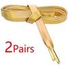 INSPIRE CHIC Faux Leather Solid Color Metal Tippings Flat Shoe Laces 2 Pairs - 2 of 4