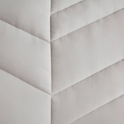 Gray Twin Microfiber Reversible Chevron Comforter Set