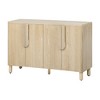 Luxystar 4-Door Sideboard Cabinet with Storage, Unique Arc Handles and Adjustable Shelves for Dining and Living Room, Natural - 2 of 4