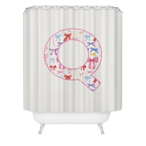 Deny Designs April Lane Art Fancy Bow Monogram Shower Curtain - 1 of 3