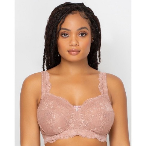 Curvy Couture Women's Luxe Lace Wire Free Bra Ballet Fever 36H