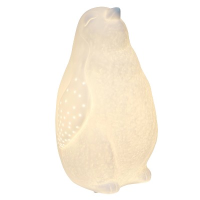 Porcelain Arctic Penguin Shaped Table Lamp White - Elegant Designs: Ceramic, No Assembly, ETL Listed
