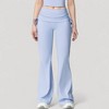 Anna-Kaci Active Women's Drawstring Ruched Waist Flared Leg Pants Stretch Fabric Active Yoga Lounge Bottoms - 2 of 4