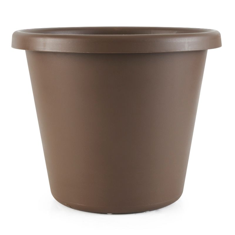 The HC Companies LIA12000E21 14 Inch Classic Durable Plastic Flower Pot Container Garden Planter with Molded Rim and Drainage Holes, Chocolate, 3 of 8