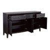 Treasure Trove Accents 4 Door Three Drawer Credenza Gibson: Vintage Style, Antique Copper Hardware - 4 of 4
