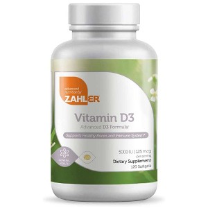Zahler Vitamin D3 5000 IU Softgels, Advanced D3 Formula, Kosher Dietary Supplement That Supports Healthy Bones & Immune System - 120 CT - 1 of 4