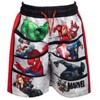 Marvel Avengers Spider-Man Captain America Hulk Iron Man Pullover Rash Guard & Swim Trunks Outfit Set Toddler to Big Kid - 3 of 4