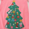 MyKids-Usa Baby Girl Cartoon Christmas Tree Pattern Striped Sleeve Design Princess Dress - 4 of 4