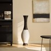 Aukfa 39" Tall Standing Designer Floor Vase – Elegant Two-Tone White and Black  Artificial Rattan Vase - 4 of 4