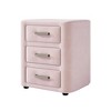 TIRAMISUBEST Velvet Nightstand Bedside Table with 3 Drawers - 4 of 4