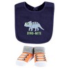 Hudson Baby Infant Boy Cotton Bib and Sock Set, Cool Dinosaurs, One Size - 4 of 4
