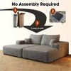 74.8" Modern Sofa bed With Dual sleeper, lounger for moviebonus room,Grey (Plush Corduroy Fabric) - 4 of 4