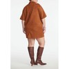 ELOQUII Women's Plus Size Faux Suede Mini Shirt Dress - 3 of 4