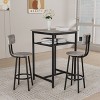 CAVINAS Set of 2 Bar Stools with Bar Table, Counter Height Bar Chairs with Backrest & Footrest for Kitchen Island, Home Pub - 2 of 4