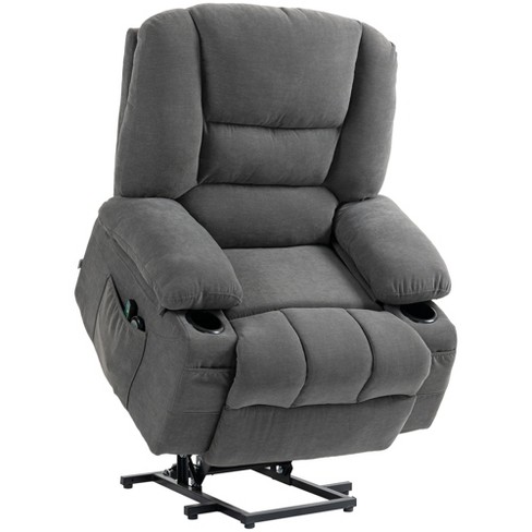 Homcom Power Lift Recliner Chair, Quick Assembly, Fabric Vibration ...