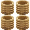 Saro Lifestyle Napkin Rings with Wood Ribbed Design (Set of 4) - 2 of 4