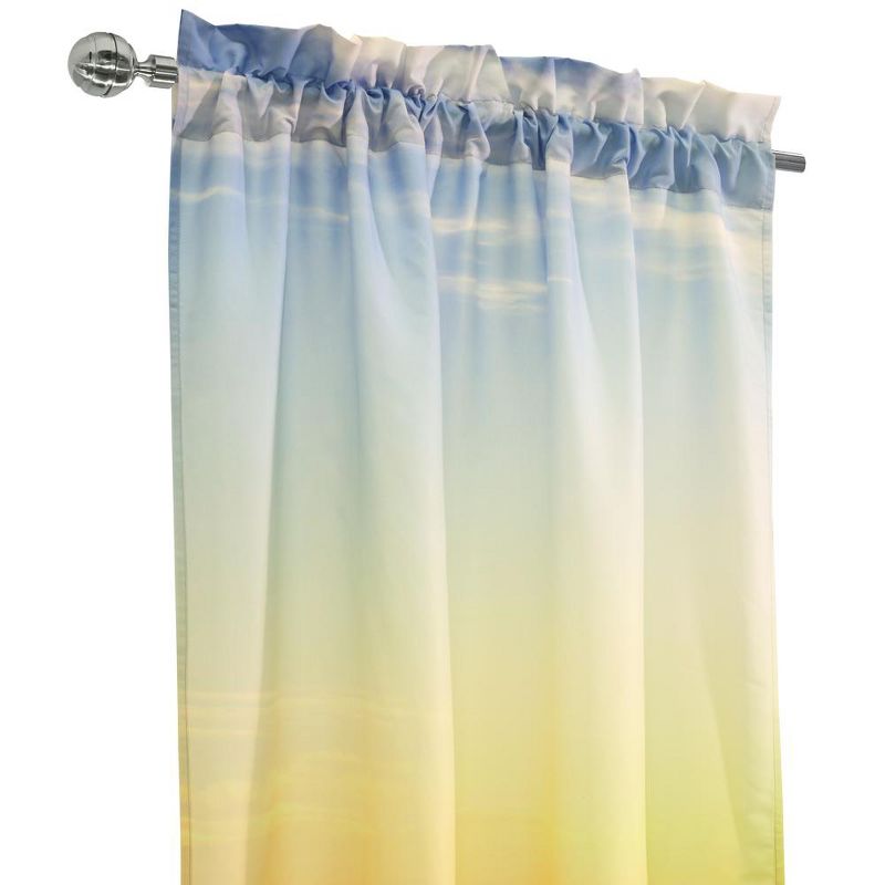 Habitat Photo Real Lighthouse and Ambient Surroundings Sunrise Light Filtering Pole Top Curtain Pair Each 38" x 84" Multicolor, 3 of 6