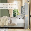 Bed Frame with Deep Button Tufted and Velvet Wingback Headboard,No Box Spring Needed - 4 of 4