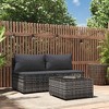 vidaXL Patio Lounge Set Grey PE rattan Compact Adjustable Feet - 2 of 4