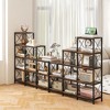 Tangkula 5-Tier Bookshelf 9 Cubes Bookcase 12 Shelves Storage Display Organizer Rustic - 4 of 4