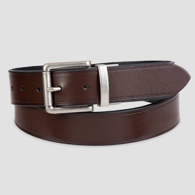 Jasgood Men's Belt, Leather Reversible Belt for Men Black and Brown Dress Belt Rotate Buckle, Great Gift for Men