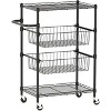 4-Tier Heavy Duty Rolling Utility Cart, Metal Wire Shelving, Lockable Wheels & Handle, 110 lb Per Shelf, Kitchen/Garage/Restaurant Storage - 3 of 4