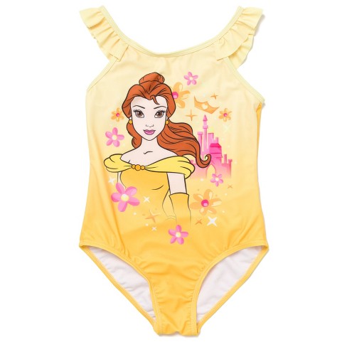 Disney Princess Cinderella Belle Tiana Jasmine Girls One Piece Bathing Suit Toddler to Little Kid - image 1 of 4