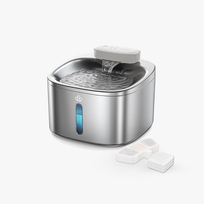 Oneisall PW04 Wireless Cat Fountain: 3.5L Stainless Steel, Battery Operated, Cordless, Rechargeable – Pet Water Dispenser（w/3Filters)
